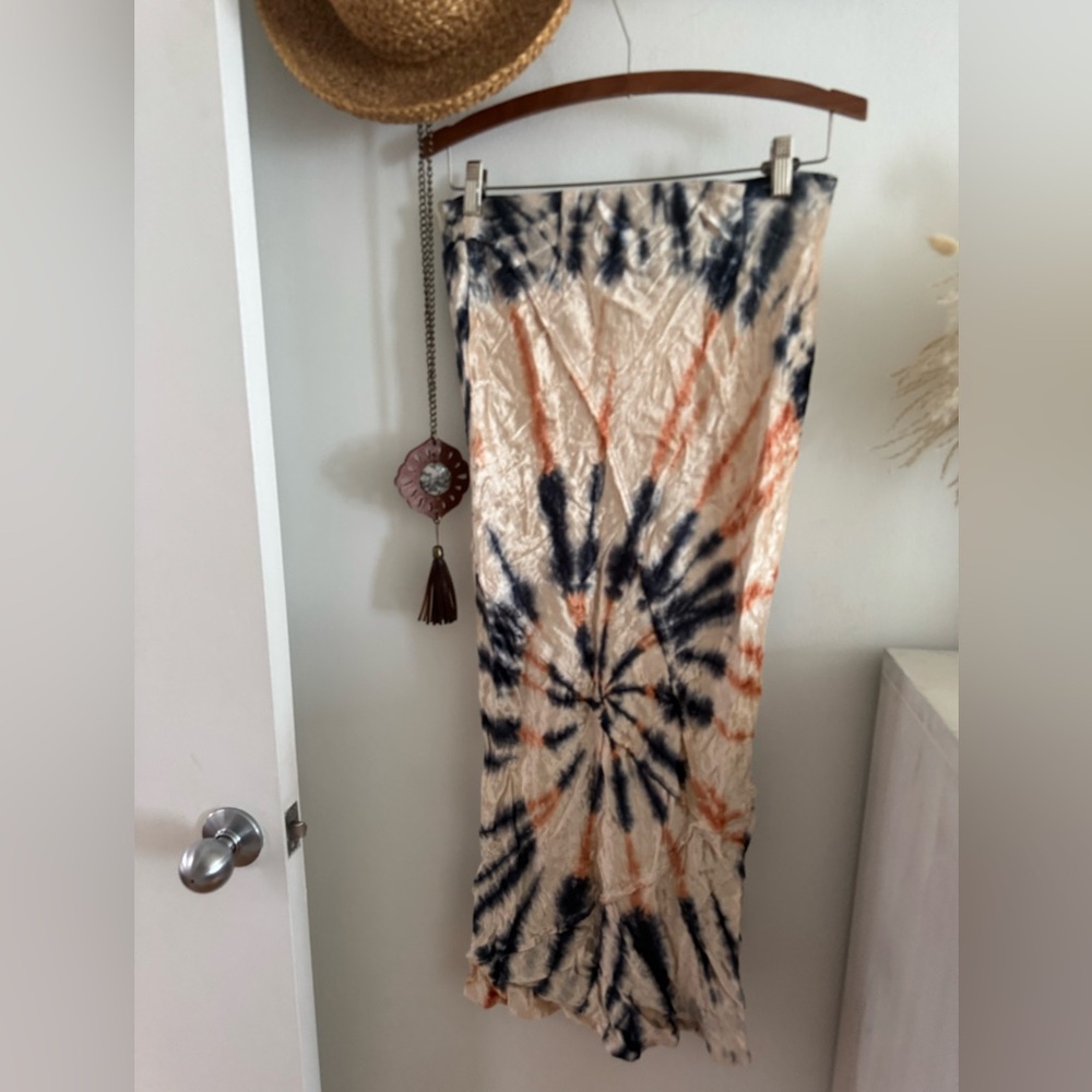Free People Velvet Serious Swagger Tie-Dye Midi Skirt - Picture 5 of 13